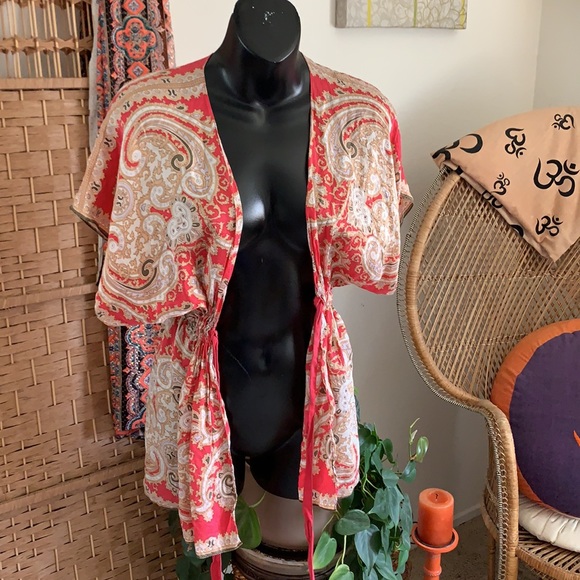Boho silk top coverup - Picture 5 of 5